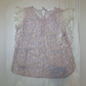 See By Chloe Lace Sleeve Floral Blouse